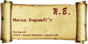 Macsa Bagamér névjegykártya